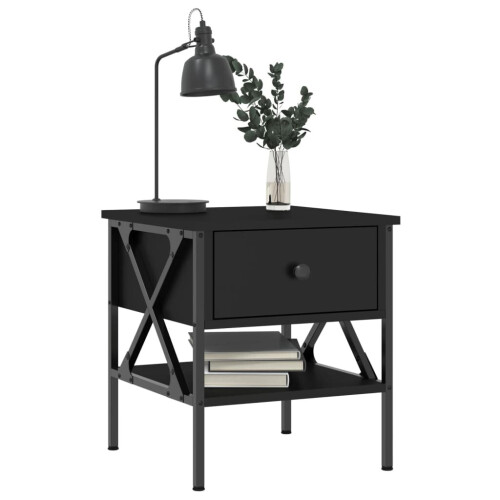 VidaXL (black, 2 pcs) vidaXL Bedside Tables Side Table Nightstand 2 pcs Brown Oak Engineered Wood 2