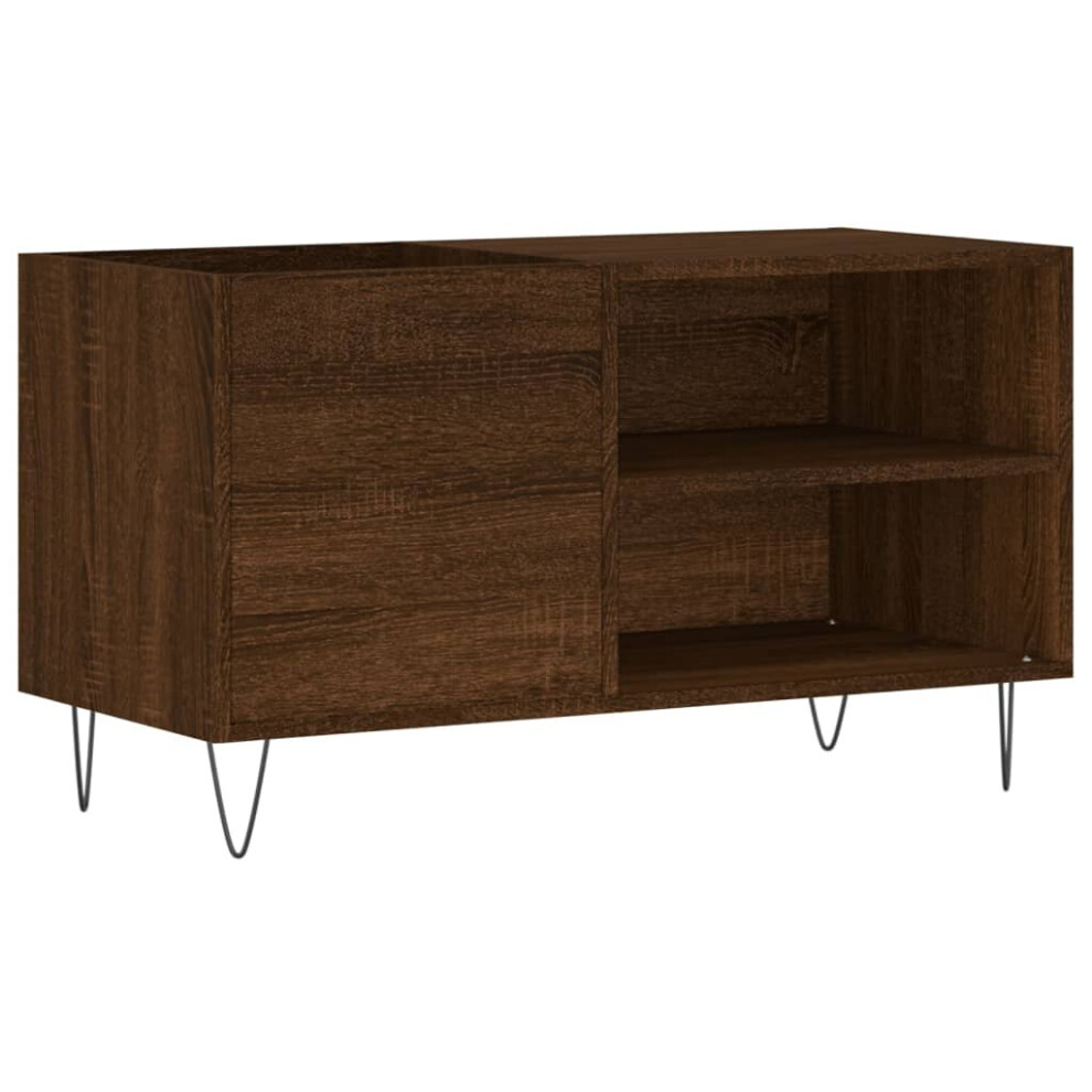 (brown oak) vidaXL Record Cabinet Record Storage Cabinet Sideboard White Engineered Wood