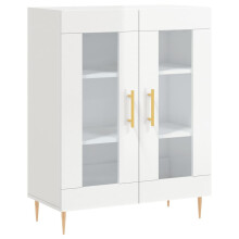 (high gloss white) vidaXL Sideboard Storage Cabinet Cupboard Side Cabinet White Engineered Wood