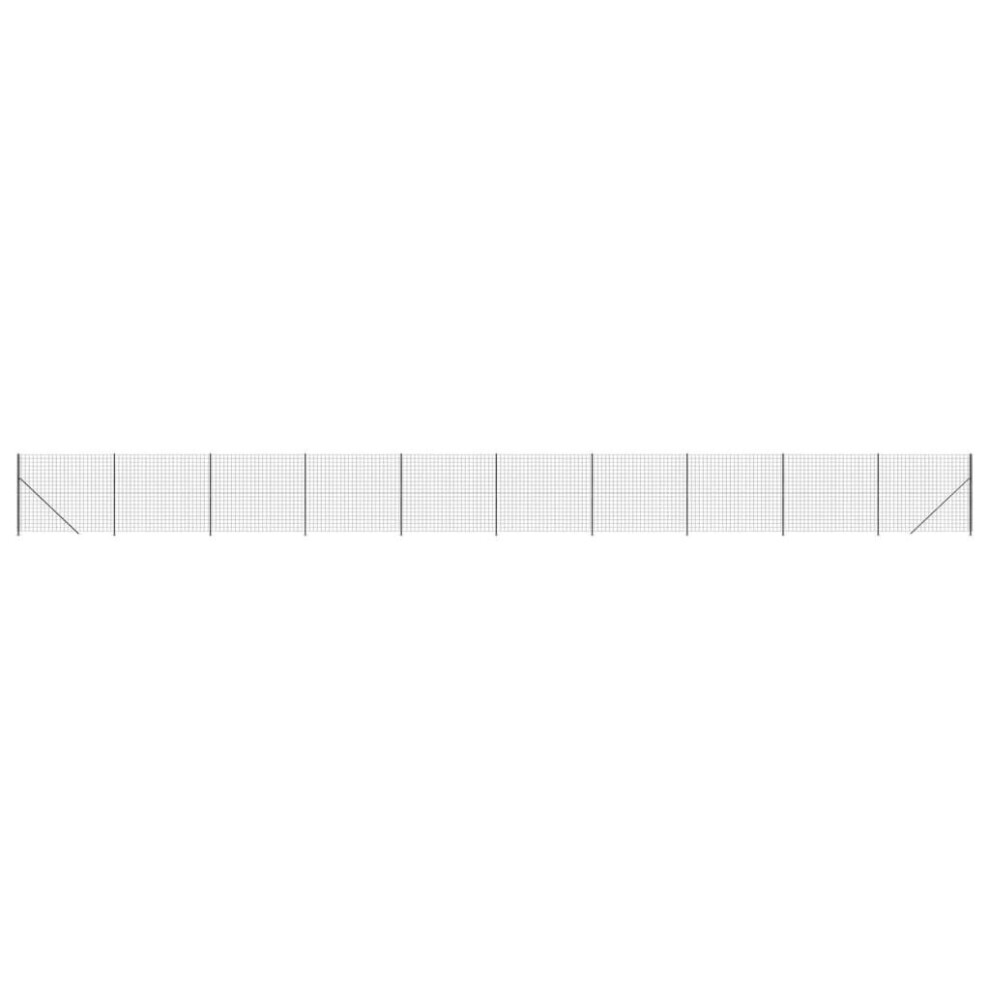 (anthracite, 2 x 25 m) vidaXL Wire Mesh Fence Garden Wire Fencing Mesh Outdoor Fence with flange