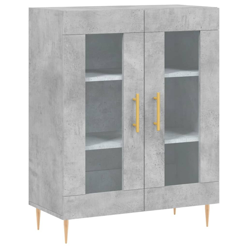 (concrete grey) vidaXL Sideboard Storage Cabinet Cupboard Side Cabinet White Engineered Wood