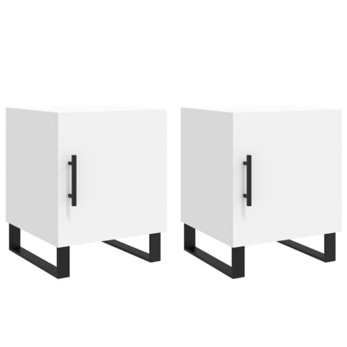 VidaXL (white, 2 pcs) vidaXL Bedside Cabinets Bedside Table 2 pcs Concrete Grey Engineered Wood 1
