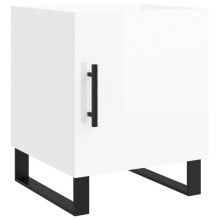 (high gloss white, 1 pcs) vidaXL Bedside Cabinets Bedside Table 2 pcs Concrete Grey Engineered Wood