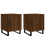 VidaXL (brown oak, 2 pcs) vidaXL Bedside Cabinets Bedside Table 2 pcs Concrete Grey Engineered Wood 1