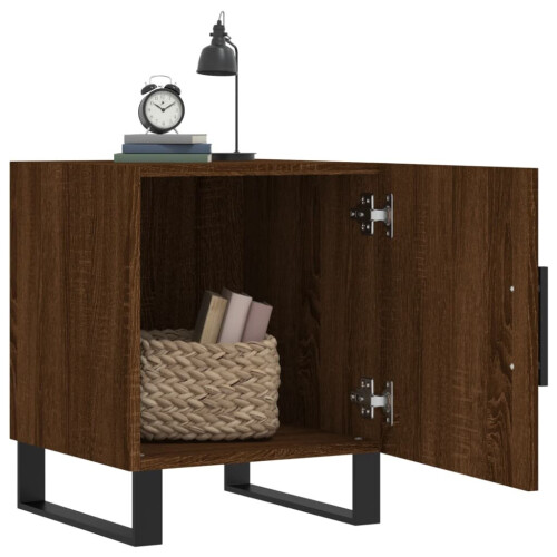VidaXL (brown oak, 2 pcs) vidaXL Bedside Cabinets Bedside Table 2 pcs Concrete Grey Engineered Wood 2
