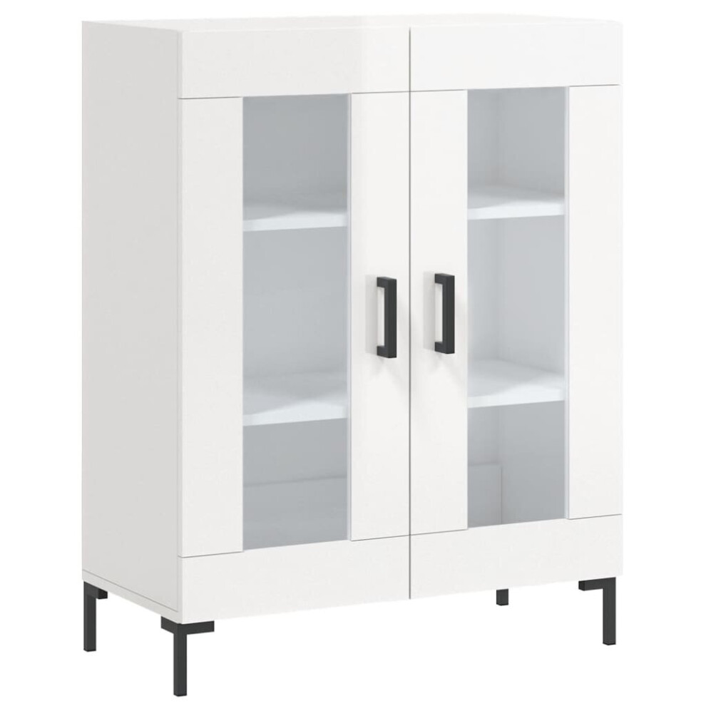 (high gloss white) vidaXL Sideboard Storage Side Cabinet Cupboard Concrete Grey Engineered Wood