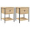 VidaXL (sonoma oak, 2 pcs) vidaXL Bedside Table Cabinet Side Table Telephone Table Black Engineered Wood 1