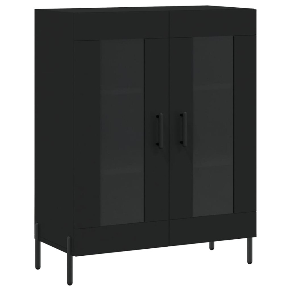 (black) vidaXL Sideboard Storage Side Cabinet Cupboard Grey Sonoma Engineered Wood