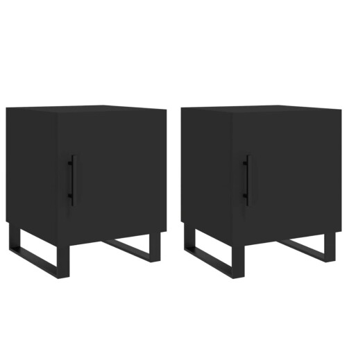 VidaXL (black, 2 pcs) vidaXL Bedside Cabinets Bedside Table 2 pcs Concrete Grey Engineered Wood 1