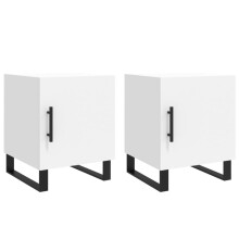 (white, 2 pcs) vidaXL Bedside Cabinets Bedside Table 2 pcs Concrete Grey Engineered Wood