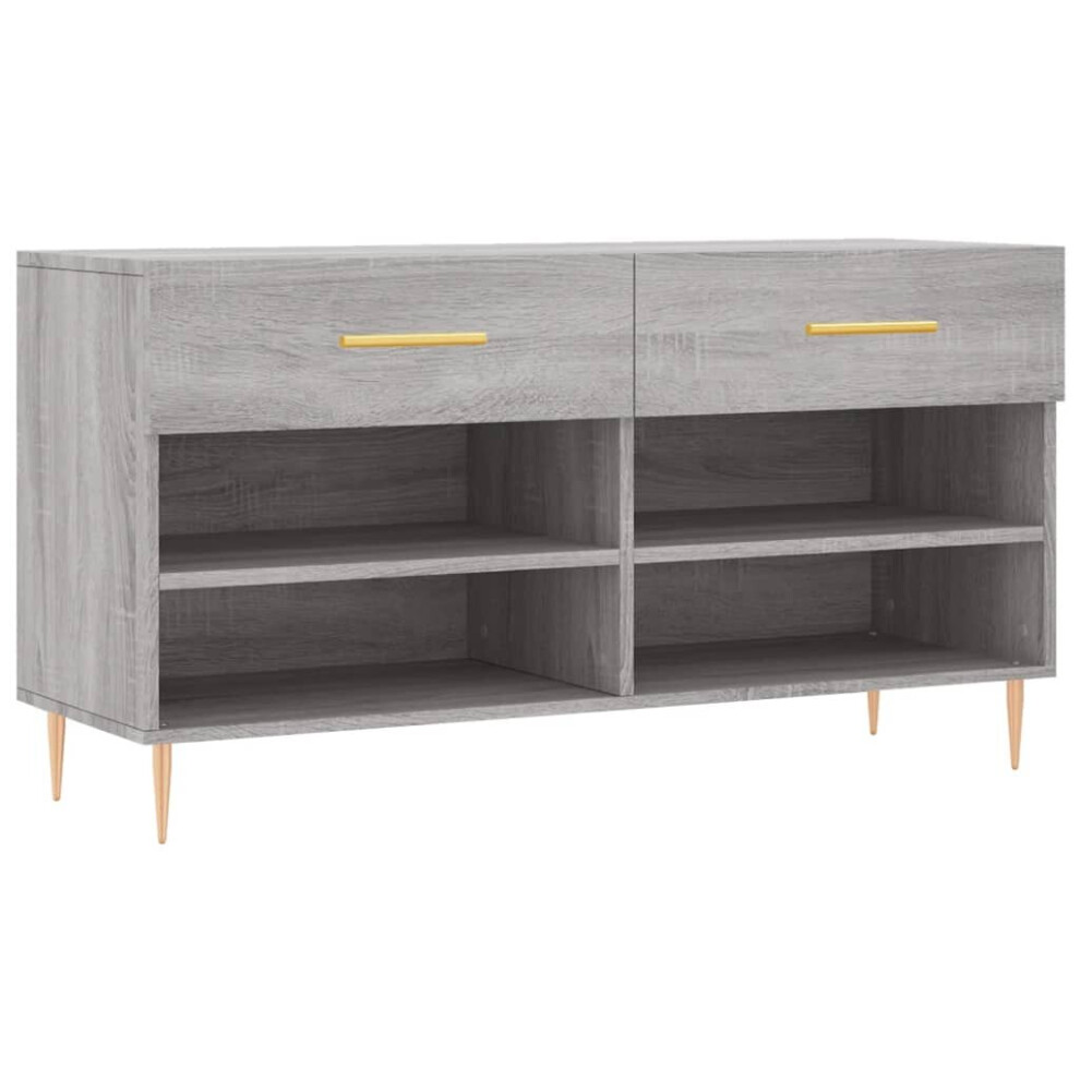 (grey sonoma) vidaXL Shoe Bench Shoe Cupboard Shoe Storage Shoe Rack Black Engineered Wood