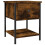 VidaXL (smoked oak, 2 pcs) vidaXL Bedside Table Cabinet Side Table Telephone Table Black Engineered Wood 3