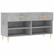 (concrete grey) vidaXL Shoe Bench Shoe Cupboard Shoe Storage Shoe Rack Black Engineered Wood