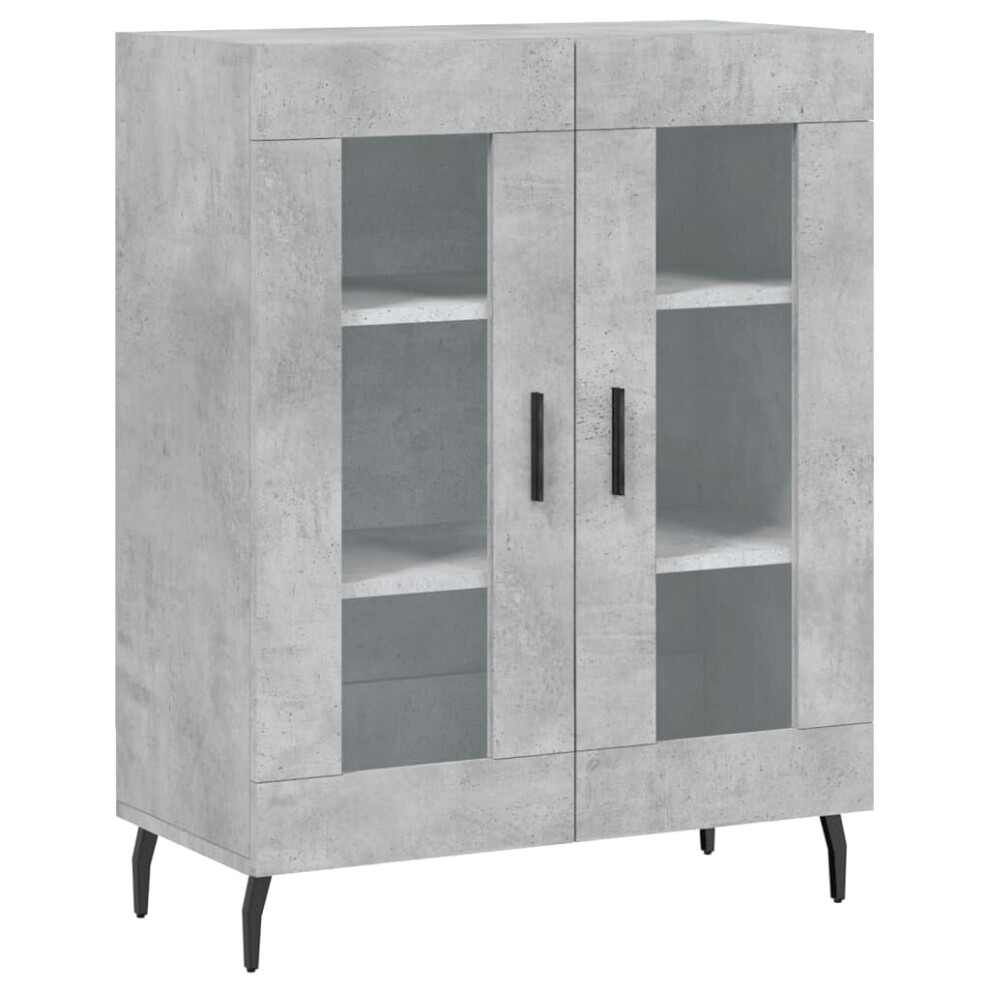 Vidaxl (Concrete Grey) Sideboard Storage Cabinet Cupboard Side Cabinet Black Engineered Wood