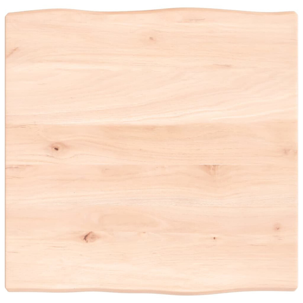 Vidaxl (Brown, 40 X 40 X 2 Cm) Table Top Wooden Desk Top For Table Treated Solid Wood Oak Live Edge