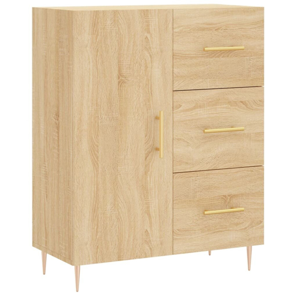 (sonoma oak) vidaXL Sideboard Storage Cabinet Side Cabinet Cupboard White Engineered Wood