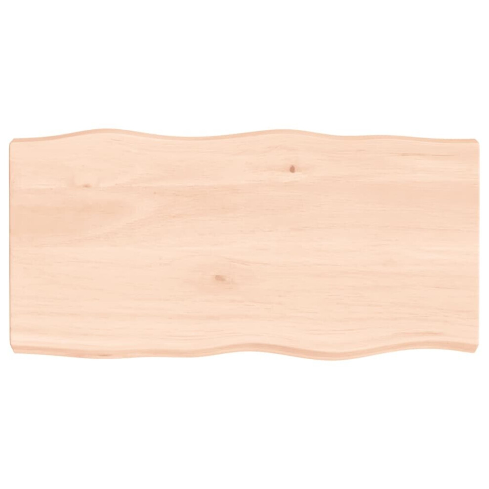 Vidaxl (Brown, 80 X 40 X 6 Cm) Table Top Wooden Desk Top For Table Treated Solid Wood Oak Live Edge