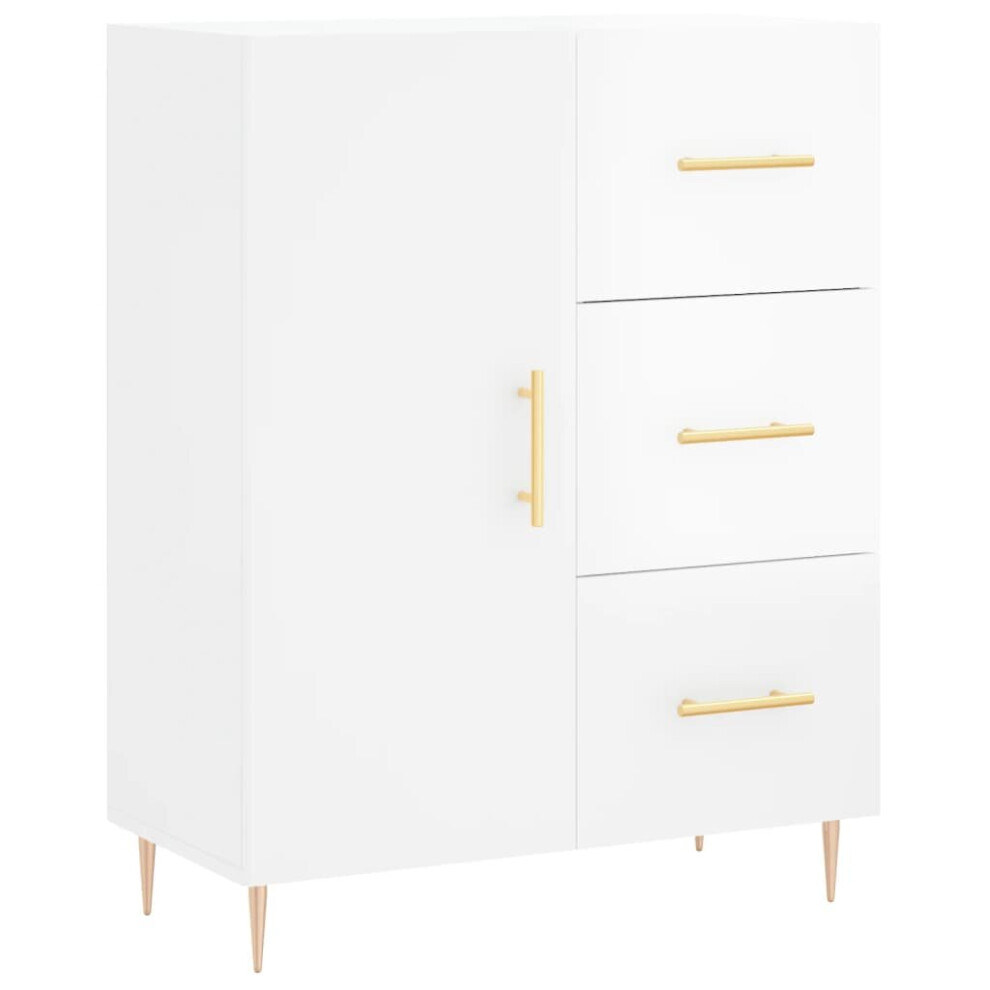 (high Gloss white) vidaXL Sideboard Storage Cabinet Side Cabinet Cupboard White Engineered Wood