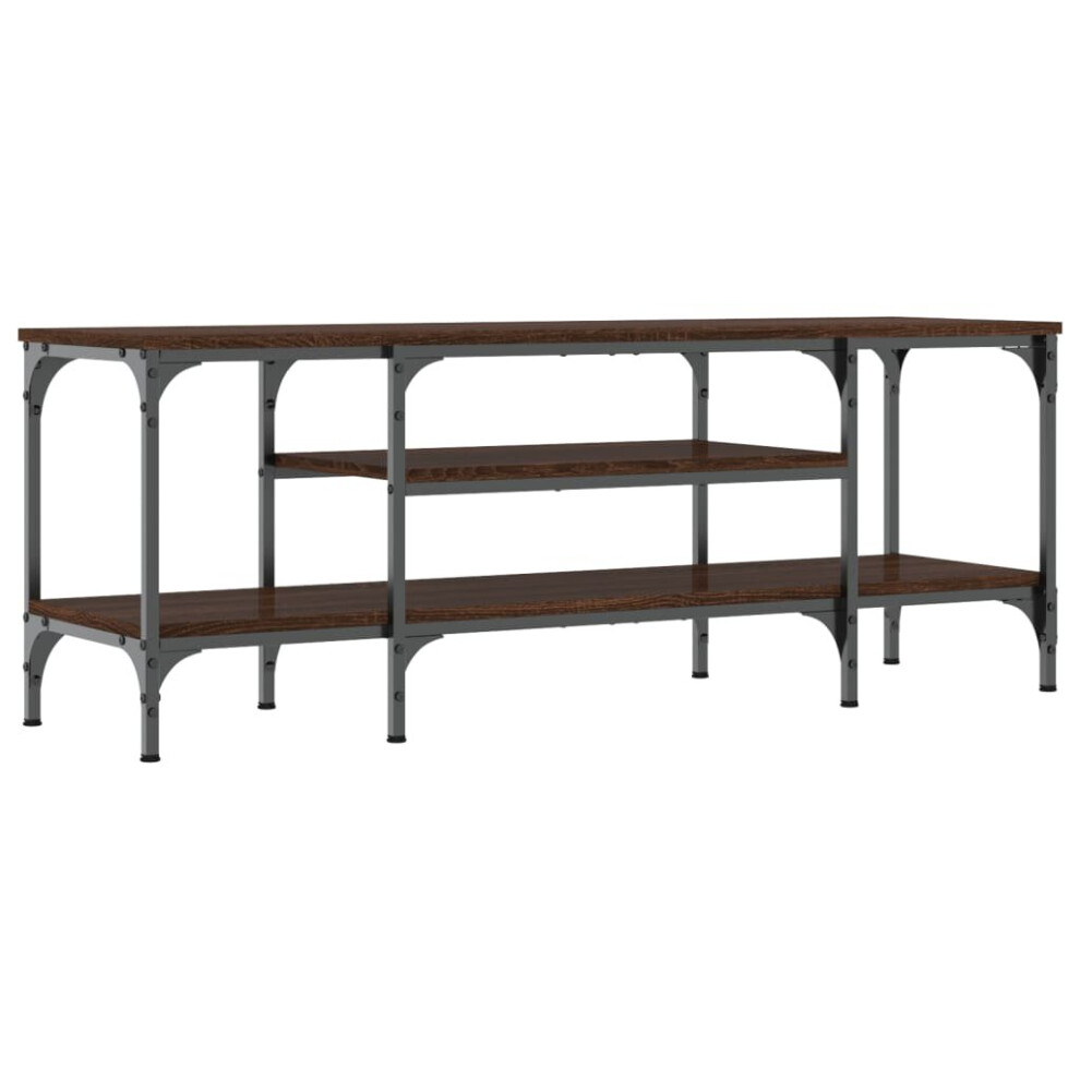 Vidaxl ( Oak, 121 X 35 X 45 Cm) Tv Cabinet Media Console Sideboard Engineered Wood And Iron Brown
