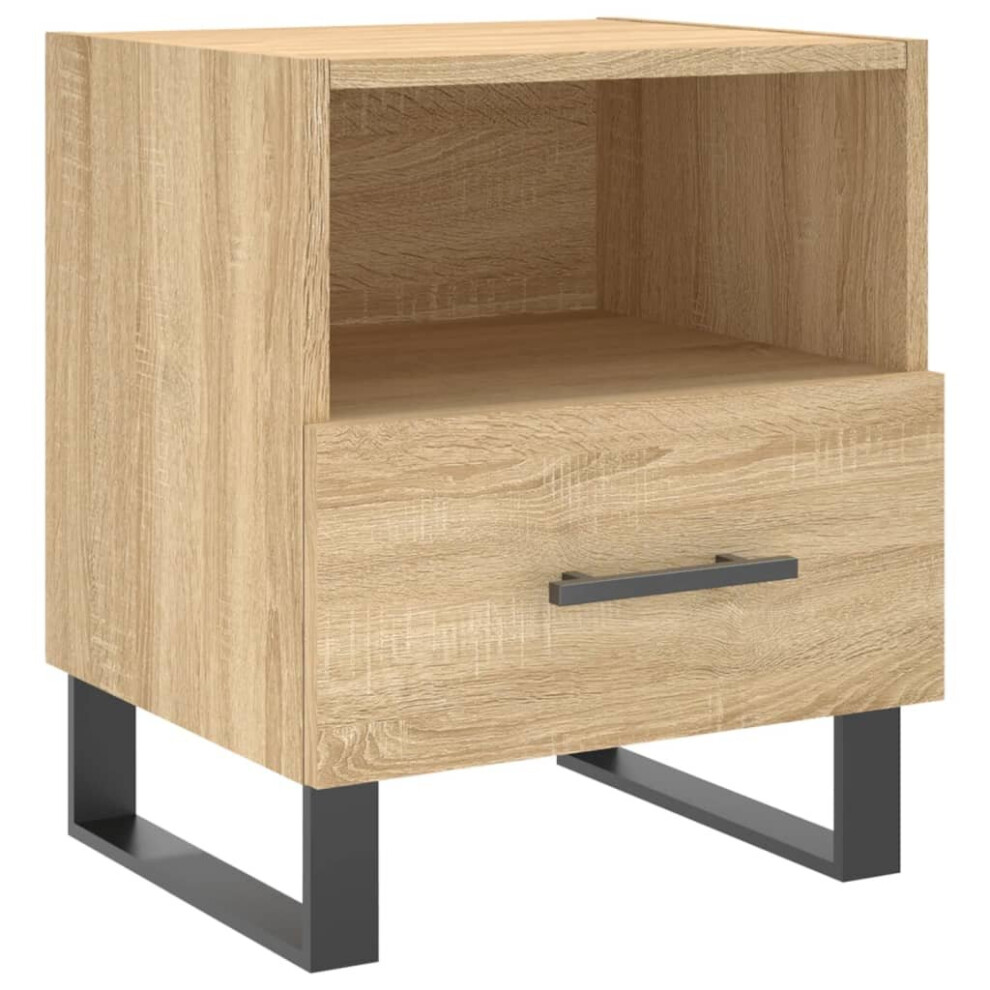 Vidaxl (Sonoma Oak, 1 Pcs) Bedside Cabinets Side Table Nightstand 2 Pcs Sonoma Oak Engineered Wood