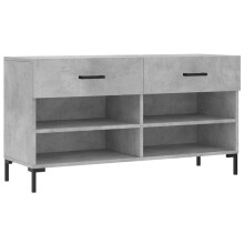 (concrete grey) vidaXL Shoe Bench Shoe Cupboard Shoe Storage Shoe Rack Black Engineered Wood