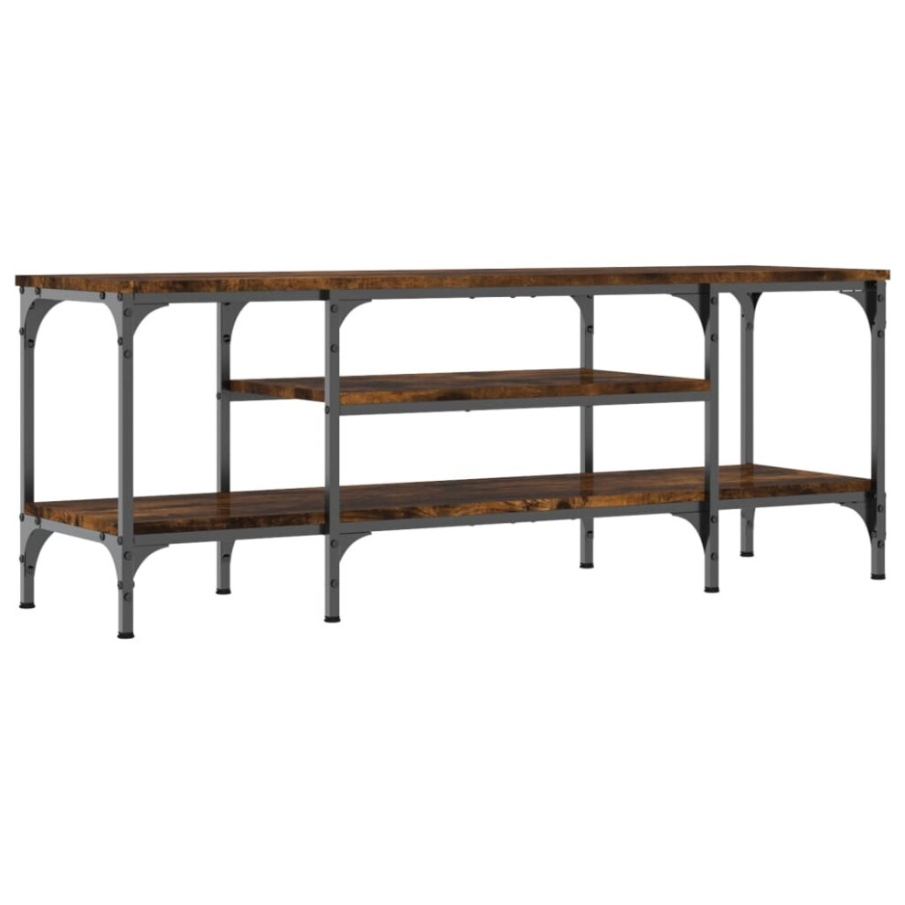 Vidaxl (Smoked Oak, 121 X 35 X 45 Cm) Tv Cabinet Media Console Sideboard Engineered Wood And Iron
