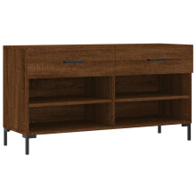 (brown oak) vidaXL Shoe Bench Shoe Cupboard Shoe Storage Shoe Rack Black Engineered Wood