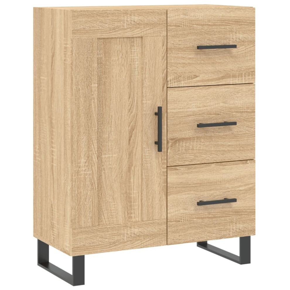 Vidaxl (Sonoma Oak) Sideboard Storage Cabinet Side Cabinet Cupboard White Engineered Wood