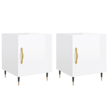 (high gloss white, 2 pcs) vidaXL Bedside Cabinet Bed Table Nightstand Side Table White Engineered Wood