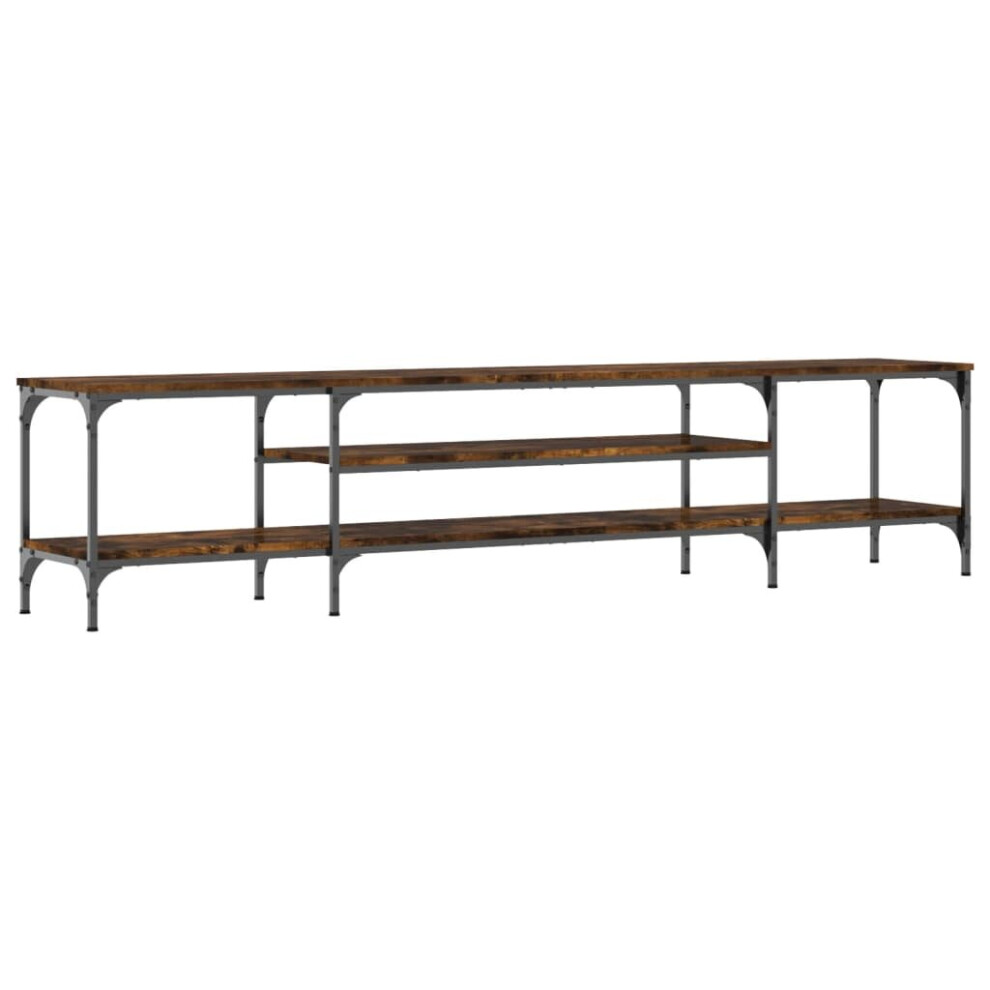 Vidaxl (Smoked Oak, 201 X 35 X 45 Cm) Tv Cabinet Media Console Sideboard Engineered Wood And Iron