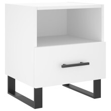 (white, 1 pcs) vidaXL Bedside Cabinets Side Table Nightstand 2 pcs Sonoma Oak Engineered Wood