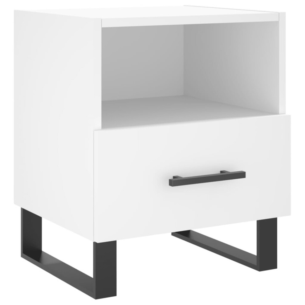 Vidaxl (White, 1 Pcs) Bedside Cabinets Side Table Nightstand 2 Pcs Sonoma Oak Engineered Wood