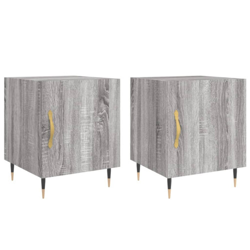 VidaXL (grey sonoma, 2 pcs) vidaXL Bedside Cabinet Bed Table Nightstand Side Table White Engineered Wood
