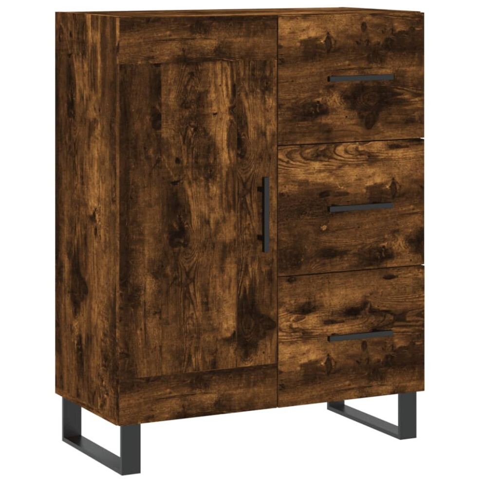 Vidaxl (Smoked Oak) Sideboard Storage Cabinet Side Cabinet Cupboard White Engineered Wood