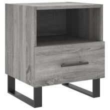 (grey sonoma, 1 pcs) vidaXL Bedside Cabinets Side Table Nightstand 2 pcs Sonoma Oak Engineered Wood