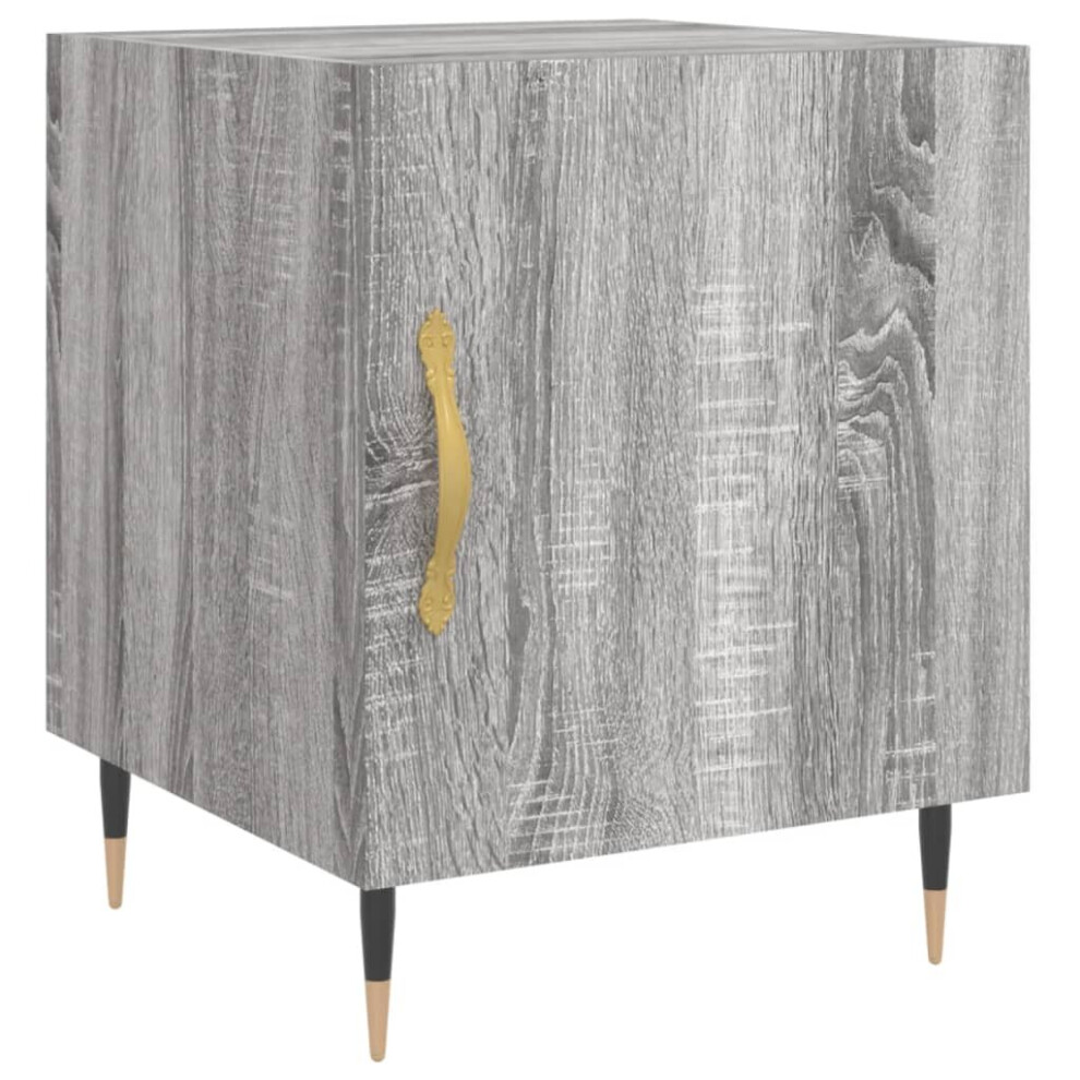 Vidaxl (Grey Sonoma, 1 Pcs) Bedside Cabinet Bed Table Nightstand Side Table White Engineered Wood