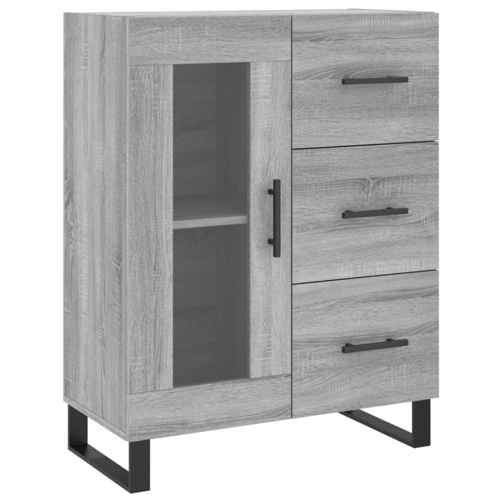 (grey sonoma) vidaXL Sideboard Cabinet Storage Cabinet Cupboard Brown Oak Engineered Wood