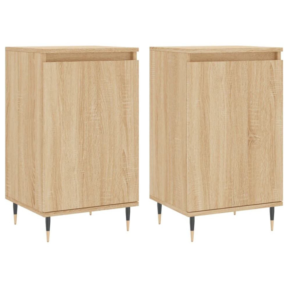 (sonoma oak, 2 pcs) vidaXL Sideboard Storage Cabinet Cupboard Side Cabinet White Engineered Wood