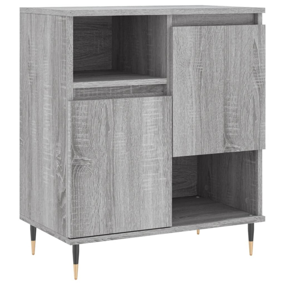 (grey sonoma) vidaXL Sideboard Storage Cabinet Cupboard Side Cabinet White Engineered Wood