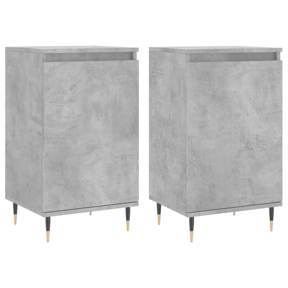 (concrete grey, 2 pcs) vidaXL Sideboard Storage Cabinet Cupboard Side Cabinet White Engineered Wood