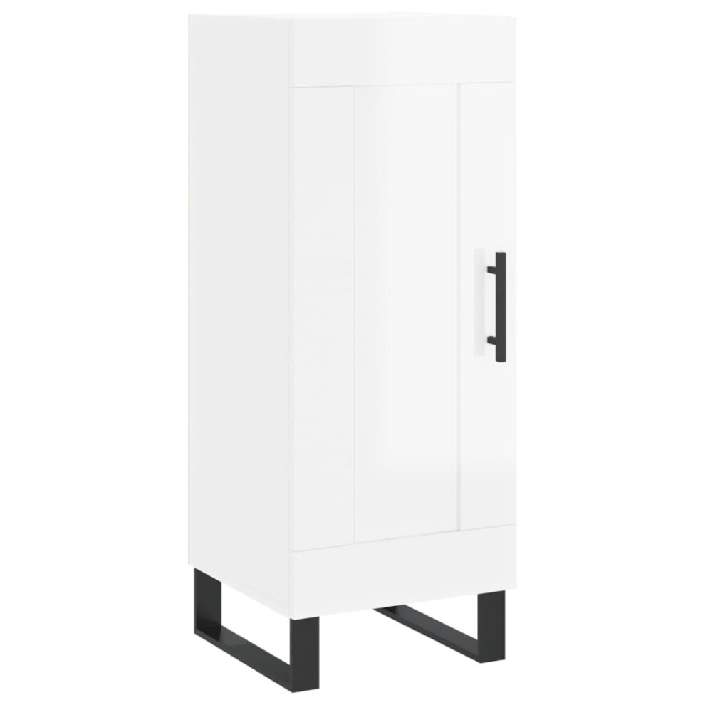 (high gloss white) vidaXL Sideboard Storage Cabinet Cupboard Side Cabinet Black Engineered Wood