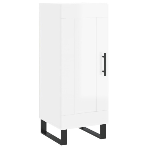 VidaXL (high gloss white) vidaXL Sideboard Storage Cabinet Cupboard Side Cabinet Black Engineered Wood 1