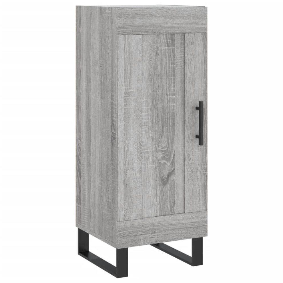 Vidaxl (Grey Sonoma) Sideboard Storage Cabinet Cupboard Side Cabinet Black Engineered Wood
