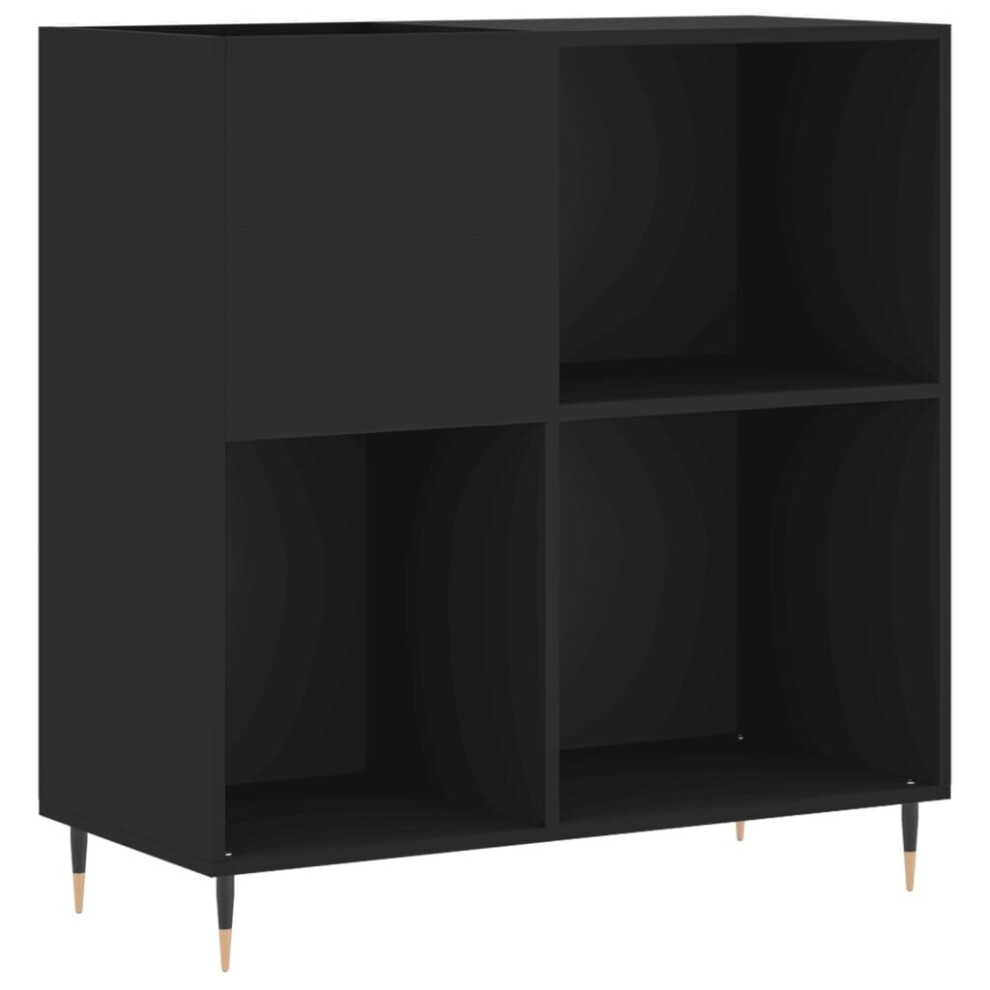 Vidaxl (Black) Record Cabinet Record Storage Cabinet Sideboard White Engineered Wood