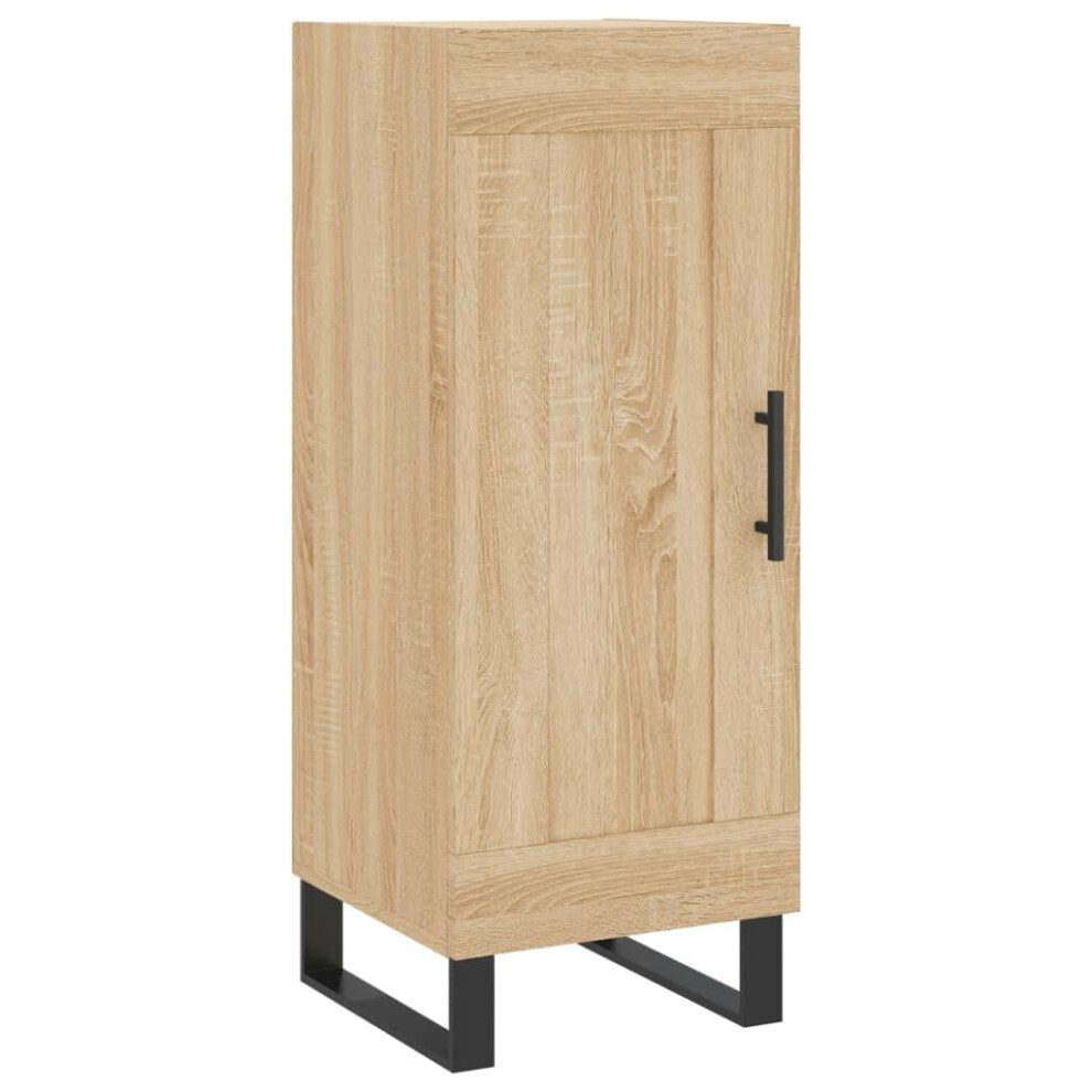 Vidaxl (Sonoma Oak) Sideboard Storage Cabinet Cupboard Side Cabinet Black Engineered Wood