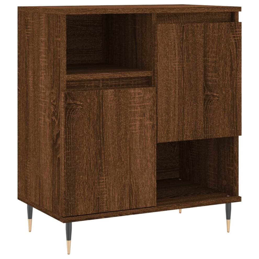 (brown oak) vidaXL Sideboard Storage Cabinet Cupboard Side Cabinet White Engineered Wood