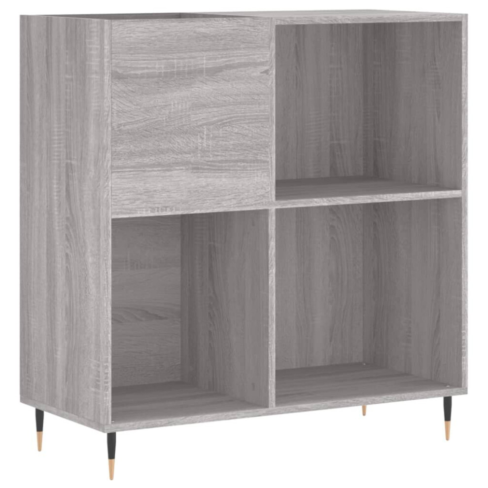 Vidaxl (Grey Sonoma) Record Cabinet Record Storage Cabinet Sideboard White Engineered Wood