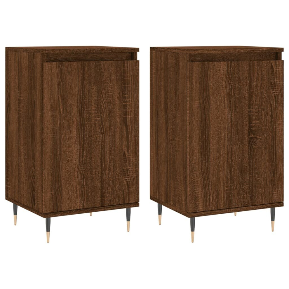 (brown oak, 2 pcs) vidaXL Sideboard Storage Cabinet Cupboard Side Cabinet White Engineered Wood