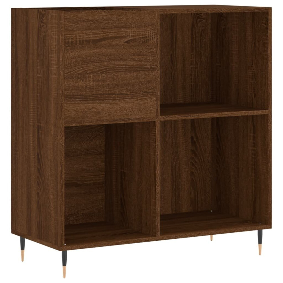 (brown oak) vidaXL Record Cabinet Record Storage Cabinet Sideboard White Engineered Wood