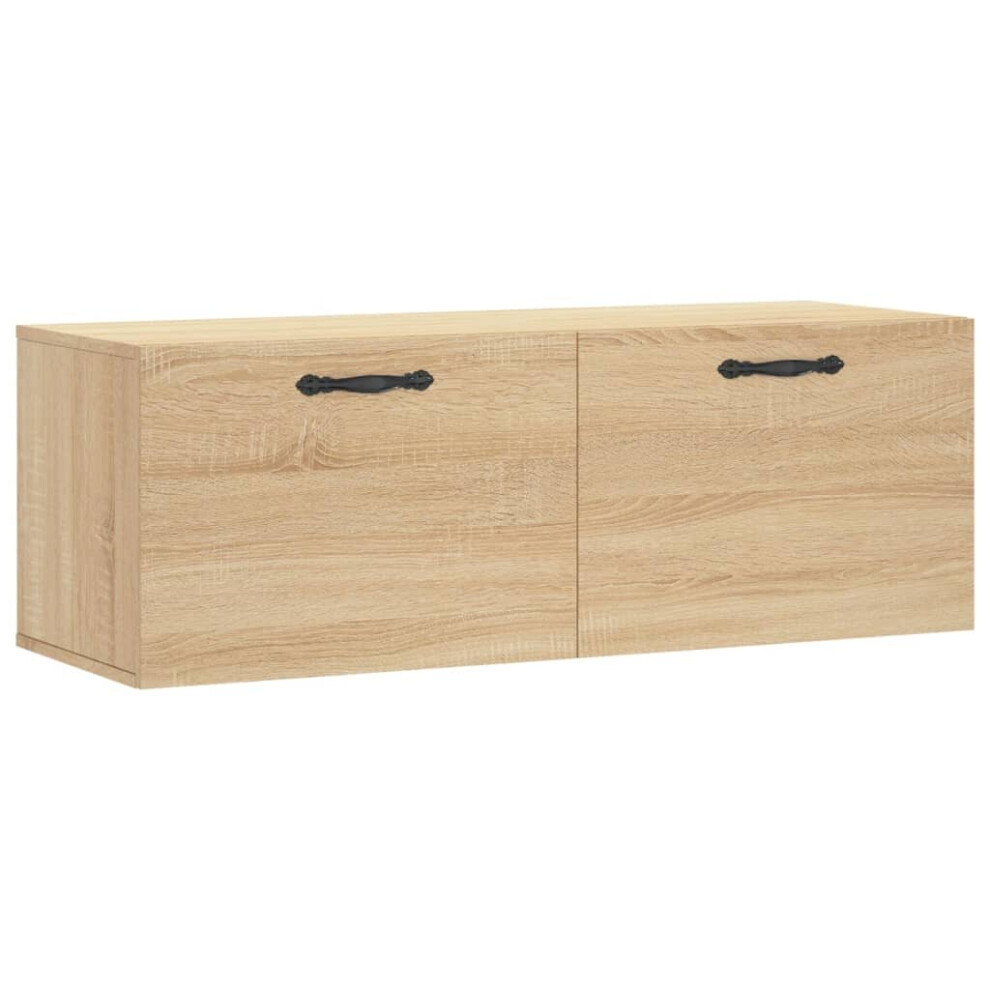 vidaXL Wall Cabinet Sonoma Oak Engineered Wood Brown 100x36.5x35 cm - Image 3